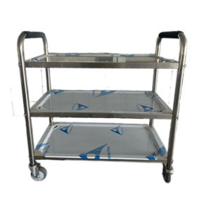 Victory Commercial Kitchen Equipment Carro de acero inoxidable de tres capas Carro de mano Coche comedor para hoteles y restaurantes - Product Image 3