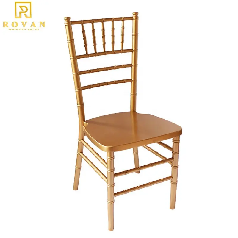 Chaise de mariage bon marché en bois blanc et argenté Chaise Tiffany chiavari Chaises en bois pour événements