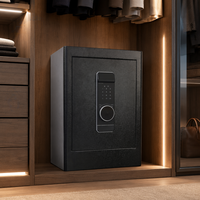 Coffre-fort dissimulé moderne noir texturé pour armoire, avec serrure électronique biométrique à empreinte digitale, antivol et ignifuge, pour hôtel, bijoux et argent liquide