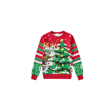Joydressing Red <strong>Christmas</strong> Knit Sweater Crew Neck Long Sleeve Pullover Tree Gift Pattern Casual Holiday <strong>Jumper</strong> for Women - Product Image 3