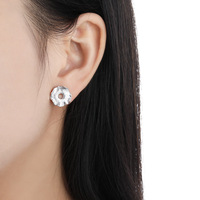 Modeschmuck Ohrringe Gravur Silber Blumen ohrringe Mode Ohr stecker Gold oder Rhodinierter Schmuck für Frauen