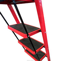 Échelle télescopique pliante en acier moderne rouge à 2-6 marches, échelle d'escalade domestique multi-usages