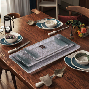 Chống Trượt Đa Hình Dạng Đa Kích Thước Khay Nướng Khay An Toàn Nặng Melamine Bộ Đồ Ăn Với In Ấn Tùy Chỉnh - Product Image 4