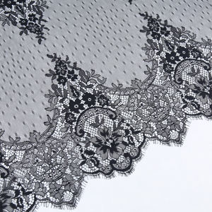 Gaun Pengantin Renda Tulle Bulu Mata Nilon Hitam Desain Baru Merek Kualitas Terbaik Renda Pinggir - Product Image 1