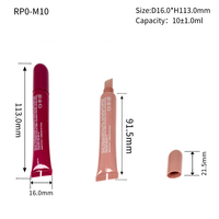 Brillant à lèvres rose personnalisé 10ml maquillage cosmétique en plastique vide brillant à lèvres conteneur baume à lèvres huile presser tubes souples emballage