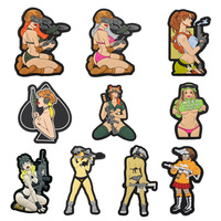 Vente en gros d'hommes et de femmes guerriers sexy, patch de moral tactique, brassard à boucle et crochet en caoutchouc souple PVC, patch de décoration pour sac à dos