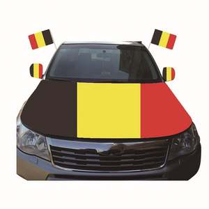 Productos personalizados para aficionados al fútbol poliéster Bélgica País Negro amarillo rojo Bandera Nacional todo el mundo bandera - Product Image 4