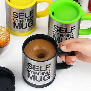 Caneca de café com isolamento parede dupla 14 oz, barata, copo de café leite, feita em aço inoxidável, plástico automático