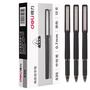 Deli S35 Neutral <b>Pen</b> 0.7mm Bullet Tip Black Ink Business Signature <b>Pen</b> - Product Image 1