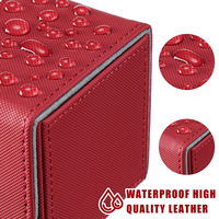 Boîte de rangement pour cartes à collectionner Yuu Tcg en cuir personnalisé, blanc et rouge, forme rectangulaire, fermeture magnétique, pour cartes à collectionner