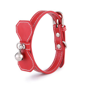 Collares para mascotas de color sólido con lazo y campana ajustables para gatos pequeños - Product Image 3