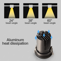 Luminaria LED Empotrable Comercial de 10W 18W 30W, Foco de Techo COB Antideslumbrante, Moderno, Ligero, Alto Lumen, Ahorro de Energía