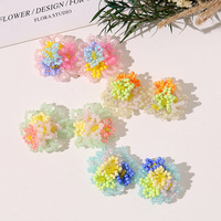 Applique florale perlée colorée, accessoires pour chaussures, breloques pour sabots et chaussures en gelée, bouquets de fleurs, accessoires pour boucles d'oreilles