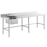 Heavybao Mangkuk Wastafel Komersial Meja Kerja, Wastafel Tunggal Meja Wastafel Disesuaikan Stainless Steel Bar Restoran