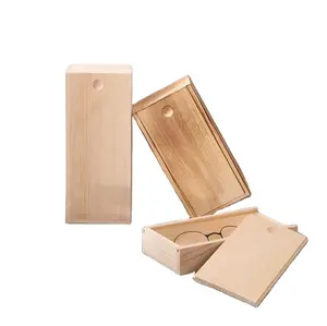 कस्टम आकार और लोगो स्वीकृत सादे लकड़ी के स्लाइड-ओपन बक्से बांस उत्पाद भंडारण समाधान