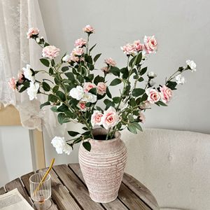 Bouquet de fleurs artificielles en soie, rose bulle, haute simulation, article décoratif pour la maison, le salon, accessoires de photographie de mariage - Product Image 1