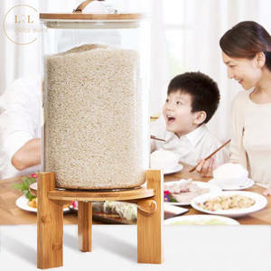 Manufacturer Rice Jar Kitchen Family Glass Storage Barrel Set