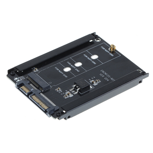 M.2 SSD M2 SATA Adapter NGFF M.2 Key B Converter M2. to 2.5 SATA 6Gb/s Power Connector Card with Enclosure Socket
