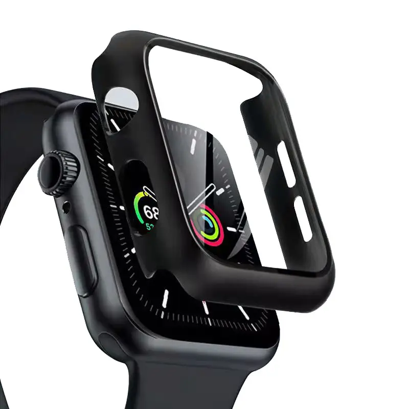 High Quality Custom Logo Watch Case With Tempered Glass For Apple Watch Series Band