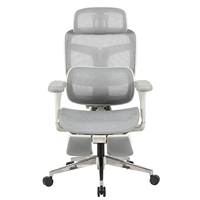 Chaise de bureau ergonomique pivotante à dossier haut en maille, avec accoudoirs 6D, en alliage d'aluminium de luxe, moderne et exécutive