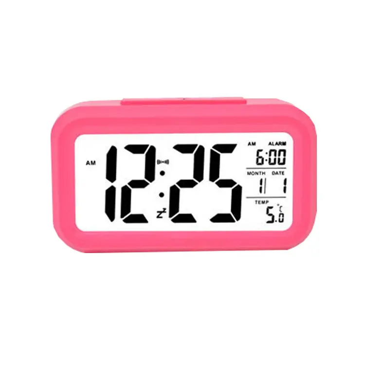 Silent clock electronic digital alarm clock snooze smart temperature version LCD alarm clock support printing