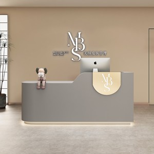 Petit bureau de réception Salon de coiffure Mobilier de salon de beauté Comptoir en bois massif Service de réception - Product Image 6