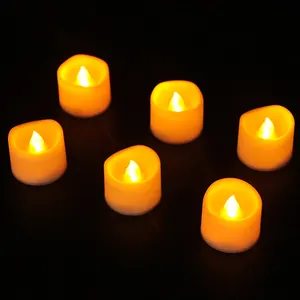 Yellow Flashing LED Tealight Candle With Timer LED Light For Birthday Wish Candle
