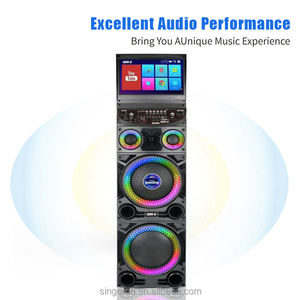 Enceintes de son puissant Lecteur de musique Double haut-parleur 12 pouces 100W LED RVB BT 5.0 USB TF Écran tactile 15,4 pouces Télécommande - Product Image 2