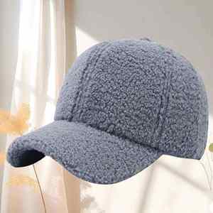Gorro de Béisbol de Lana de Cordero para Mujer, Versión Coreana de Otoño Invierno, Gorro de Terciopelo de Moda, Regalo Promocional, Cálido y Cómodo - Product Image 2