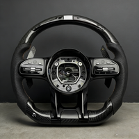 Volant en cuir et fibre de carbone avec LED pour Mercedes Benz W204 W205 W211 W212 W213 W167 W218 W221 W222 E63 C43 C63 AMG GT