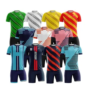 Custom printed logo reversible soccer uniform summer men blank soccer uniforms sets