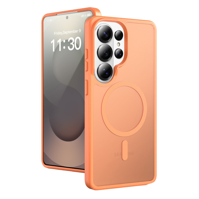 New Luxury Scratch-resistant Transparent Mobile Phone Case for S26 Ultra Matte Magnetic Wireless Charge Phone Cover Bumper Case