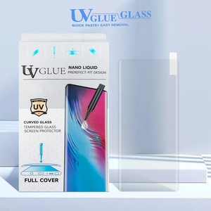 Protection d'écran en verre trempé transparent HD 3D incurvé à couverture intégrale avec colle UV pour <span class=keywords><strong>Samsung</strong></span> S24 Ultra S20 <span class=keywords><strong>S21</strong></span> S22 - Product Image 3
