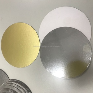 Base Redonda de Cartón Gris Plateado con Diseño Impreso en Relieve para Decoración de Pasteles - Product Image 4