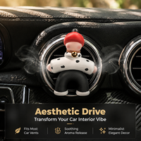 Diffuseur de parfum créatif en forme de vache mignonne pour voiture |   Ornement minimaliste pour grille d'aération |   Accessoires de décoration intérieure esthétique pour voiture