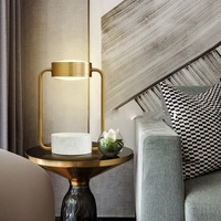 Lampes de table minimalistes américaines certifiées UL, prix d'usine, design créatif en marbre, luxe, laiton, lumière LED
