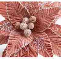 Fleurs de Noël en flanelle, cristaux de glace, fleurs artificielles, accessoires DIY, décoration de sapin de Noël