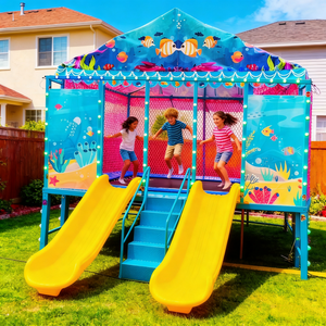 Manège pour enfants, trampolines pas chers, trampoline extérieur et intérieur, trampoline de saut à l'élastique avec lumières colorées, prix d'usine - Product Image 6