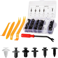 HE26 Lot de 100 attaches universelles en plastique pour pare-chocs et ailes de voiture