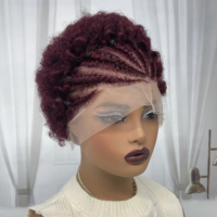 Perruque Bob Courte Afro Crépue Bouclée Rebondie 13x4 HD Transparente en Dentelle Cheveux Humains Brésiliens Remy Vierge, Tresse 10 Pouces 250% de Densité