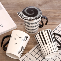 Tasse en céramique originale avec notes de musique, pour lait, jus, café, thé, pratique pour la maison, le bureau, la boisson quotidienne