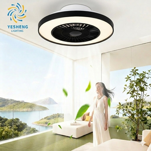 Ventilador de Techo LED YESHENG con Luz, Montaje Empotrado, Motor DC, Control Remoto, 6 Velocidades, Diseño Moderno, 3000K Blanco Cálido, Plástico, Regulable, para Sala de Estar - Product Image 2