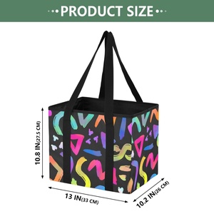 Wholesale Custom Colorful Print Convenient Large Capacity Kitchen Reusable Grocery <b>Bags</b> <b>Foldable</b> Shopping Box for Travel - Product Image 2
