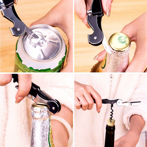 ชุดช้อนส้อมอเนกประสงค์ 4 in 1 พร้อมที่เปิดขวดไวน์ ปากแหลม สแตนเลส สำหรับงานแต่งงาน บาร์ ขายดี - Product Image 5