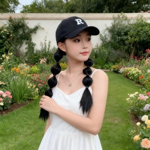 Nouveau Chapeau Perruque <span class=keywords><strong>Femme</strong></span> Réglable Effet Bulle et Tressé à la Main en Soie Haute Température, Facile à Porter pour <span class=keywords><strong>Coiffure</strong></span> Quotidienne - Product Image 3