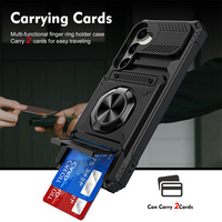 Étui robuste hybride avec fente pour cartes pour Samsung Galaxy A56 A55 A36 A35 A26 A25 A16 A14 A15, coque arrière avec support magnétique
