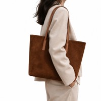 Sac messager de luxe en cuir suédé avec poignée lisse, sac à bandoulière pour femme, idéal pour les voyages quotidiens et les ordinateurs portables