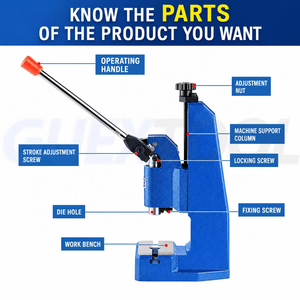 Manual Punching <b>Machine</b> Hand Press Arbor Press Tabletop Shaft <b>Punch</b> Creasing Equipment for Metalwork - Product Image 6