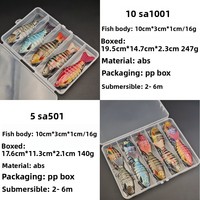 Appâts artificiels multi-couleurs en acier inoxydable de type nageur, multi-sections, pour la pêche en mer, directement de l'usine