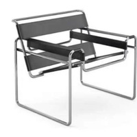 Silla Wassily de Diseño Nórdico en Acero Inoxidable, Silla Reclinable de Mediados de Siglo, Silla de Oficina para Negociaciones, Famosa en Internet